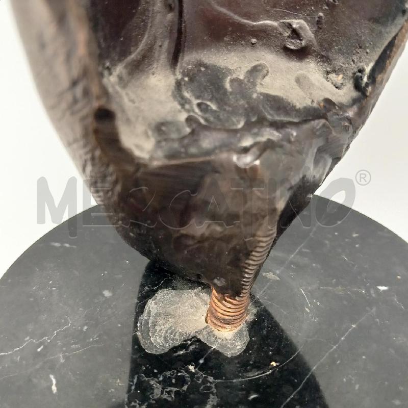 STATUA BRONZO VOLTO ROGAZZO BASE MARMO NERO CILINDRO | Mercatino dell'Usato Roma re di roma 4