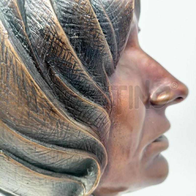 STATUA BRONZO VOLTO ROGAZZO BASE MARMO NERO CILINDRO | Mercatino dell'Usato Roma re di roma 5