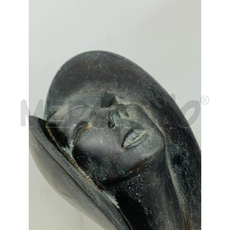 STATUA BRONZO VOLTO TESTA DONNA VOLANTE BASE MARMO  | Mercatino dell'Usato Roma re di roma 2