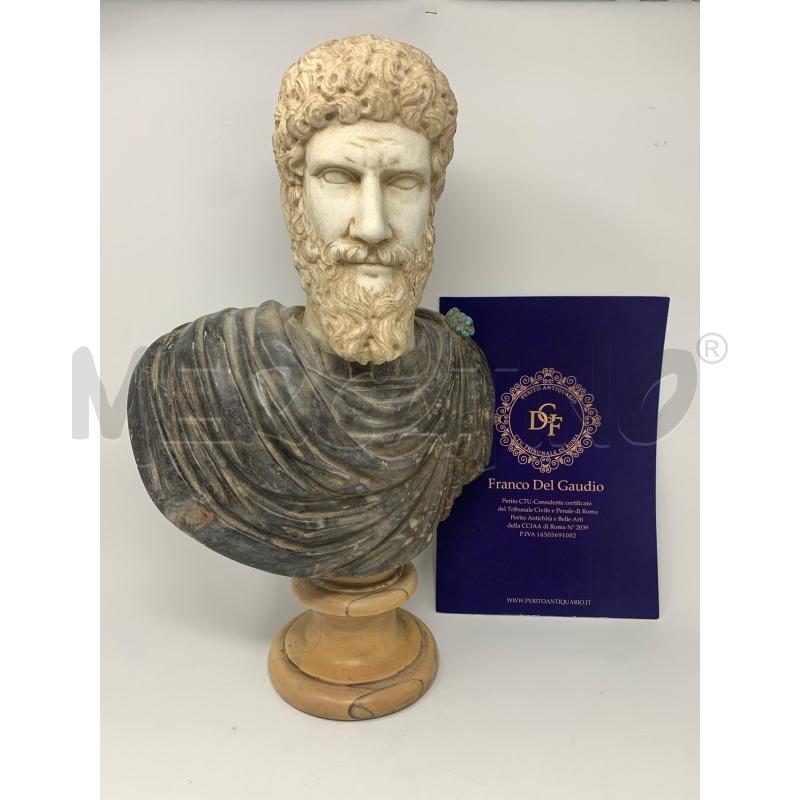 STATUA BUSTO MARMI POLICROMI IMPERATORE SETTIMIO SEVERO+ DOCUMENTI  | Mercatino dell'Usato Roma re di roma 1