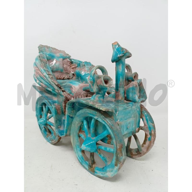 STATUA CERAMICA CARROZZA AZZURRA DIFETTO | Mercatino dell'Usato Roma re di roma 1