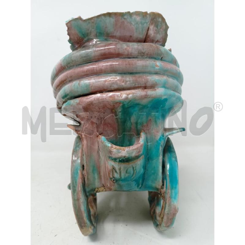 STATUA CERAMICA CARROZZA AZZURRA DIFETTO | Mercatino dell'Usato Roma re di roma 4