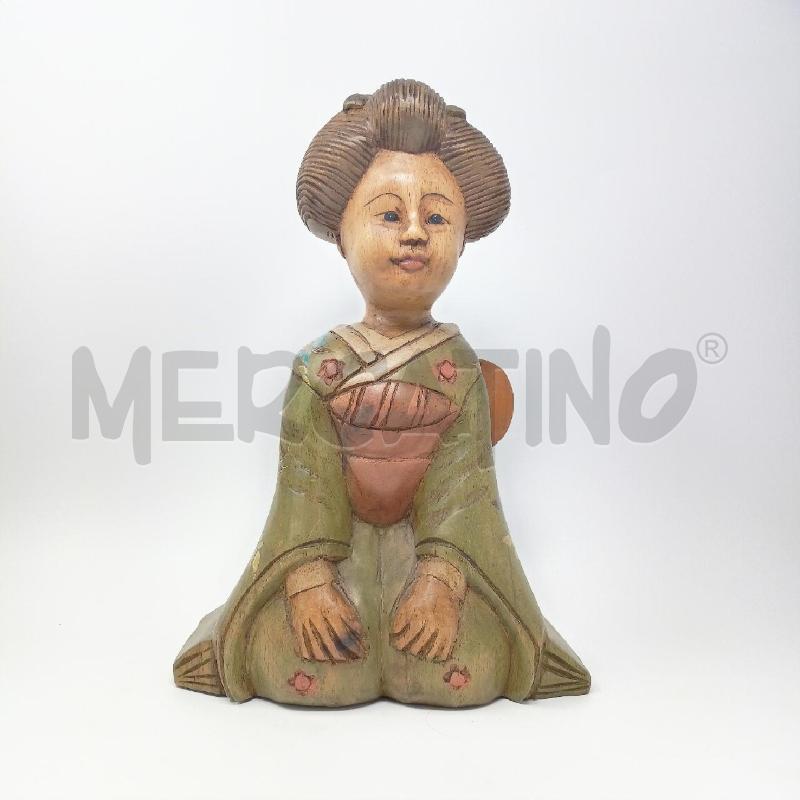 STATUA LEGNO COLORATO GEISHA | Mercatino dell'Usato Roma re di roma 1