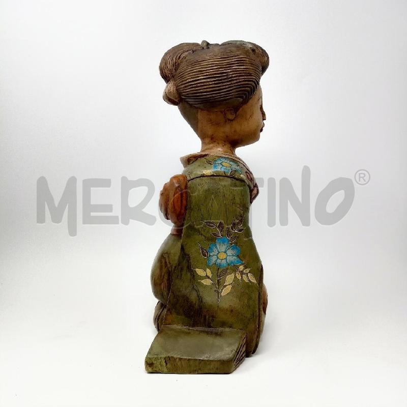 STATUA LEGNO COLORATO GEISHA | Mercatino dell'Usato Roma re di roma 2