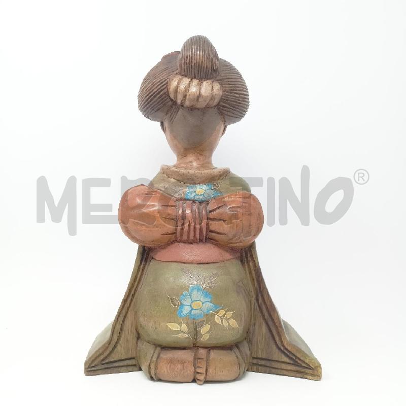 STATUA LEGNO COLORATO GEISHA | Mercatino dell'Usato Roma re di roma 3