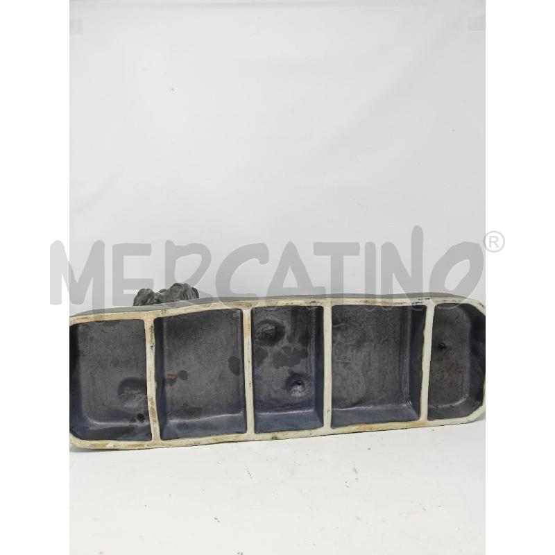 STATUA LEONE CERAMICA NERA BASE RETTANGOLARE EFFETTO BRONZO  | Mercatino dell'Usato Roma re di roma 5