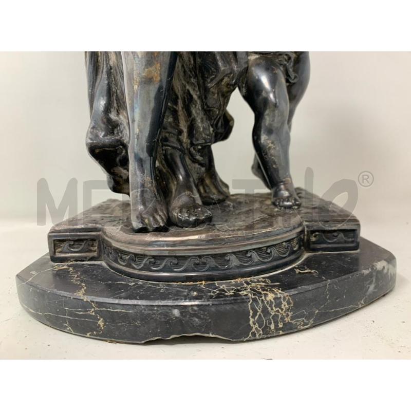STATUA SILVER MUSA CON PUTTO BASE MARMO NERO  | Mercatino dell'Usato Roma re di roma 3