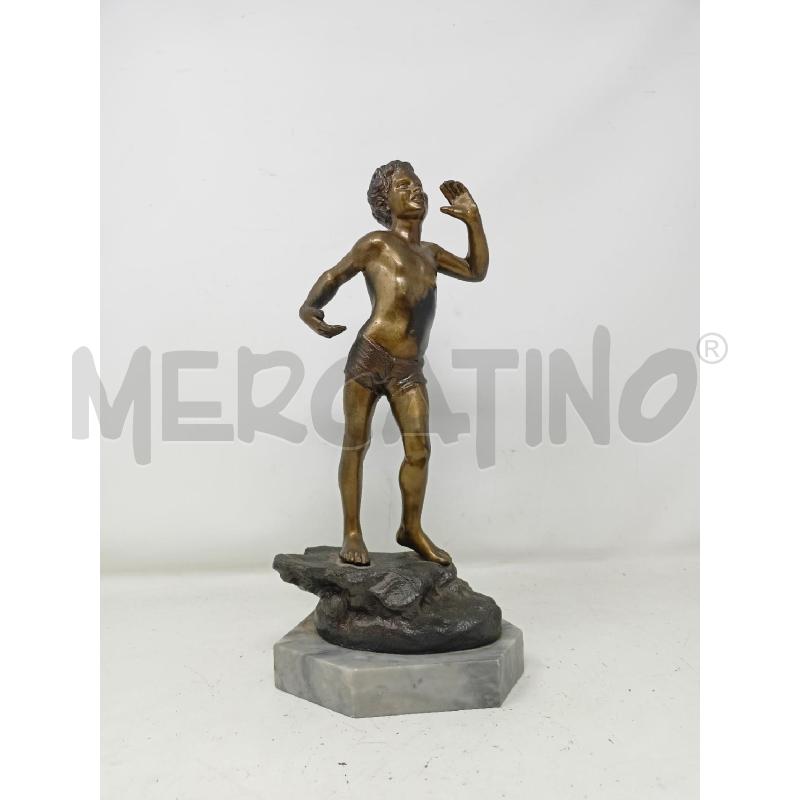 STATUETTA ACQUAIOLO BRONZO BASE MARMO GRIGIO DIFETTO | Mercatino dell'Usato Roma re di roma 1