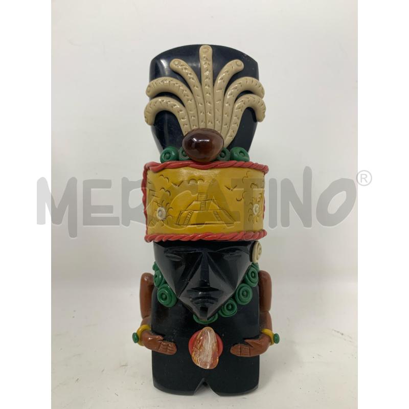 STATUETTA AZTECA ONICE NERO FASCIA GIALLA  | Mercatino dell'Usato Roma re di roma 1