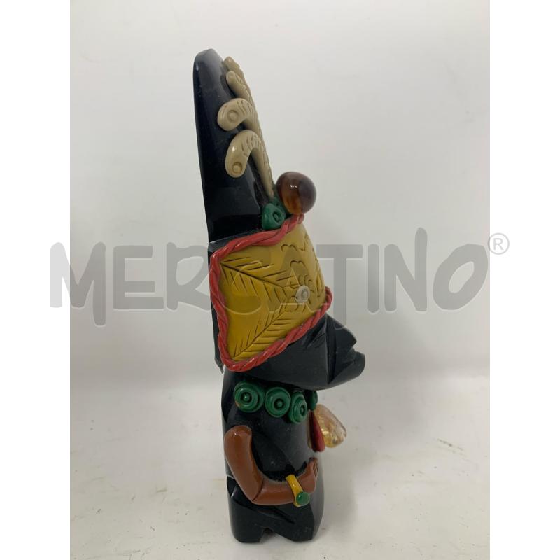STATUETTA AZTECA ONICE NERO FASCIA GIALLA  | Mercatino dell'Usato Roma re di roma 2