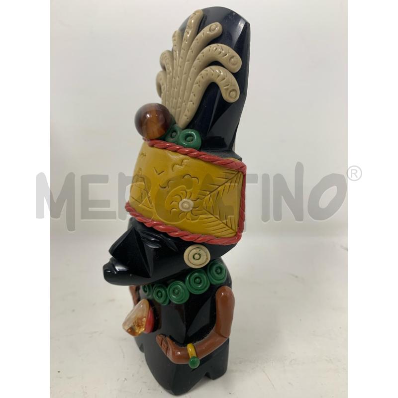 STATUETTA AZTECA ONICE NERO FASCIA GIALLA  | Mercatino dell'Usato Roma re di roma 3