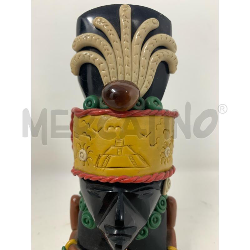 STATUETTA AZTECA ONICE NERO FASCIA GIALLA  | Mercatino dell'Usato Roma re di roma 4
