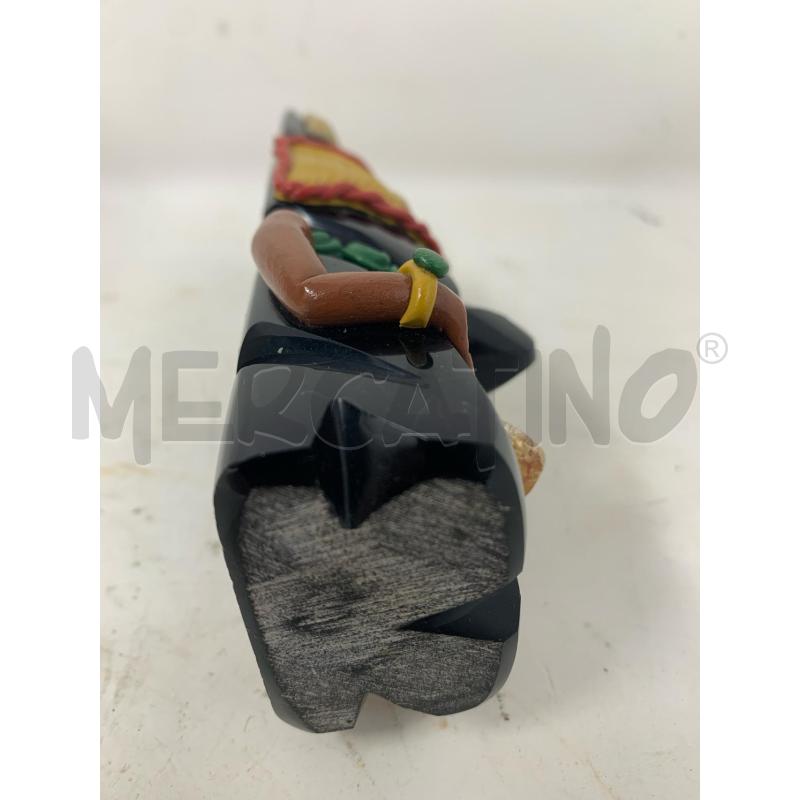 STATUETTA AZTECA ONICE NERO FASCIA GIALLA  | Mercatino dell'Usato Roma re di roma 5