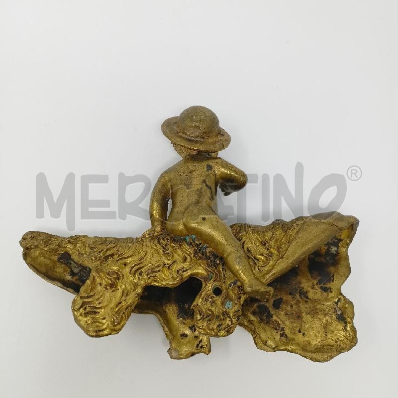 STATUETTA BRONZO DORAT PUTTO CAPPELLO  | Mercatino dell'Usato Roma re di roma 4