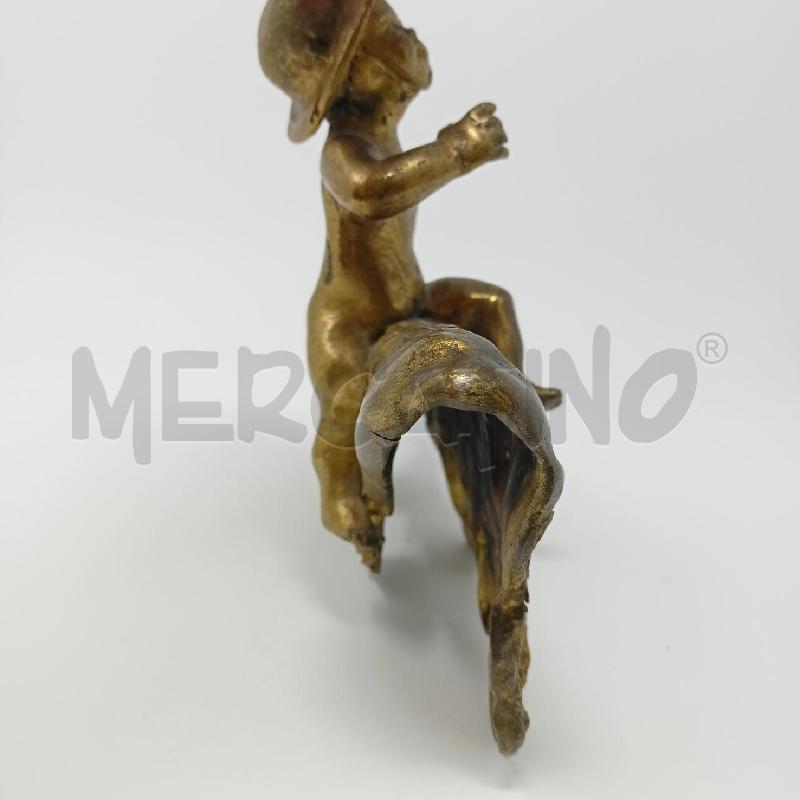 STATUETTA BRONZO DORAT PUTTO CAPPELLO  | Mercatino dell'Usato Roma re di roma 5