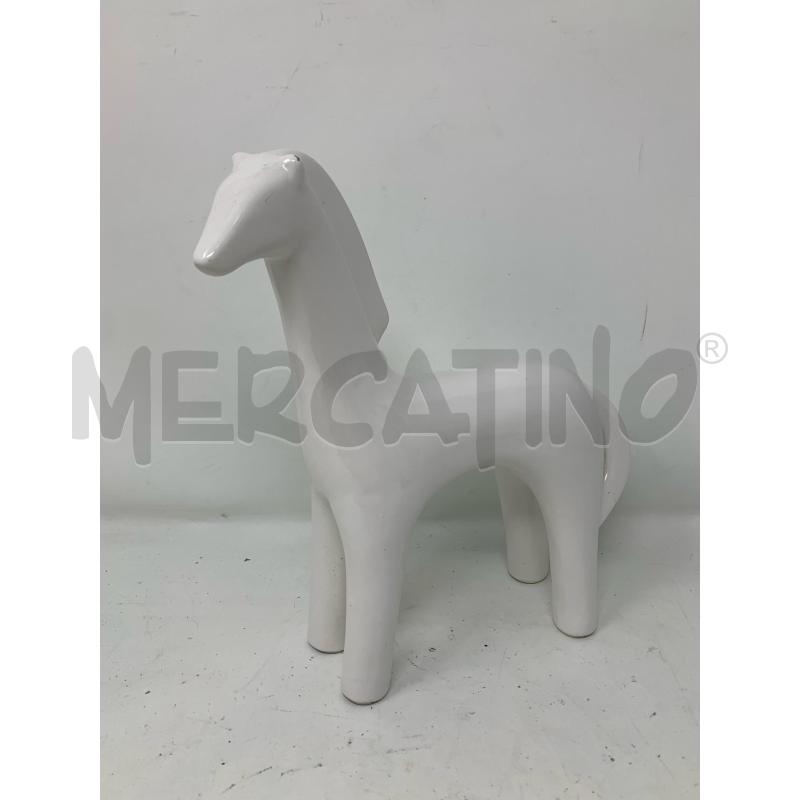 STATUETTA CERAMICA CAVALLO BIANCA  | Mercatino dell'Usato Roma re di roma 1