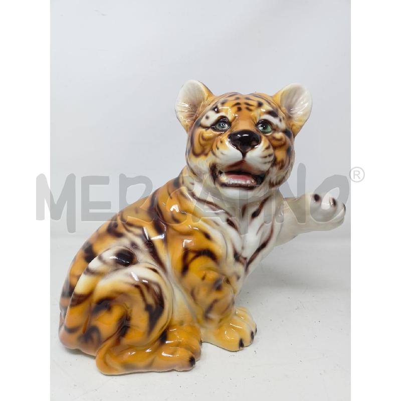 STATUETTA CERAMICA CDM TIGRE ZAMPA ALZATA | Mercatino dell'Usato Roma re di roma 1