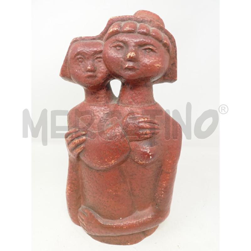 STATUETTA COPPIA DUE DONNE ROSSA GESSO  | Mercatino dell'Usato Roma re di roma 1