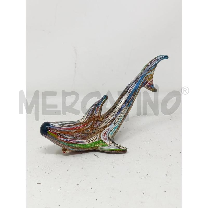 STATUETTA DELFINO VETRO SOFFIAT MURRINE INSERTI ORO | Mercatino dell'Usato Roma re di roma 1