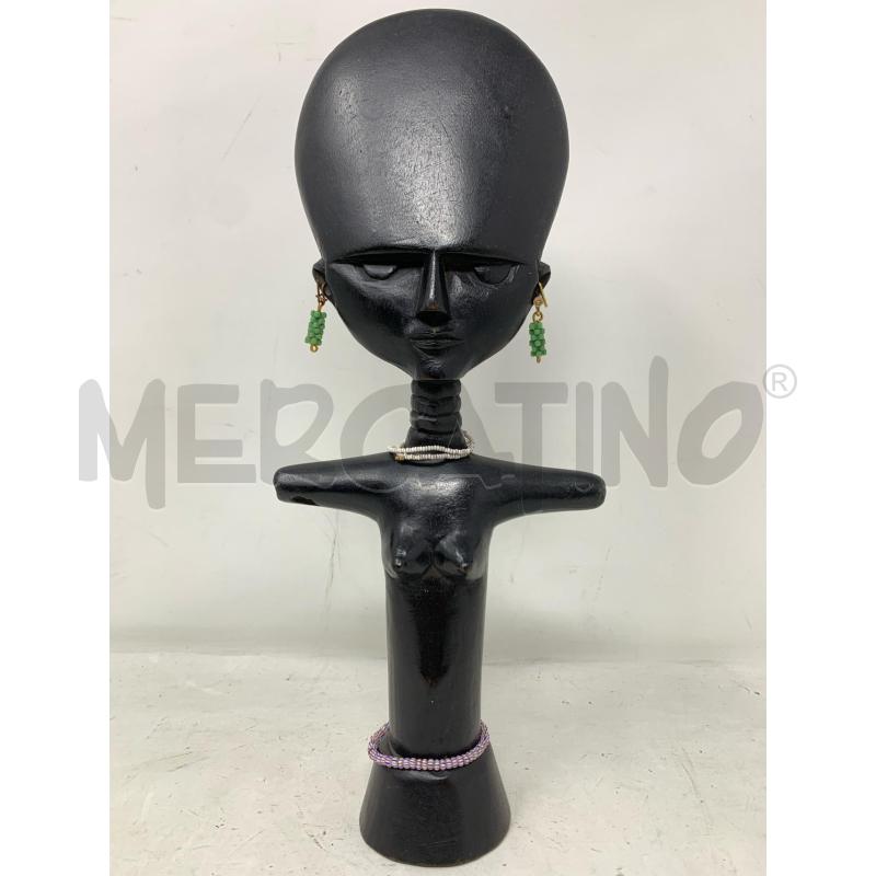 STATUETTA EBANO ETNICA DIVINITA TESTA GRANDE PIATTA  | Mercatino dell'Usato Roma re di roma 1