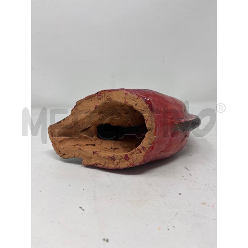 STATUETTA GATTINO COCCIO SMALTATO ROSSO  | Mercatino dell'Usato Roma re di roma 5