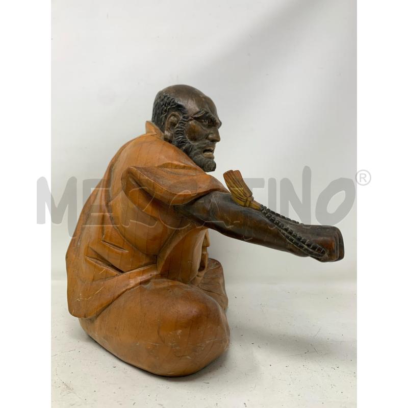 STATUETTA LEGNO PERSONAGGIO GIAPPONESE PUGNO | Mercatino dell'Usato Roma re di roma 3