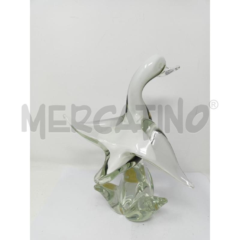 STATUETTA MURANO CIGNO BIANCO GRIGIO  | Mercatino dell'Usato Roma re di roma 3