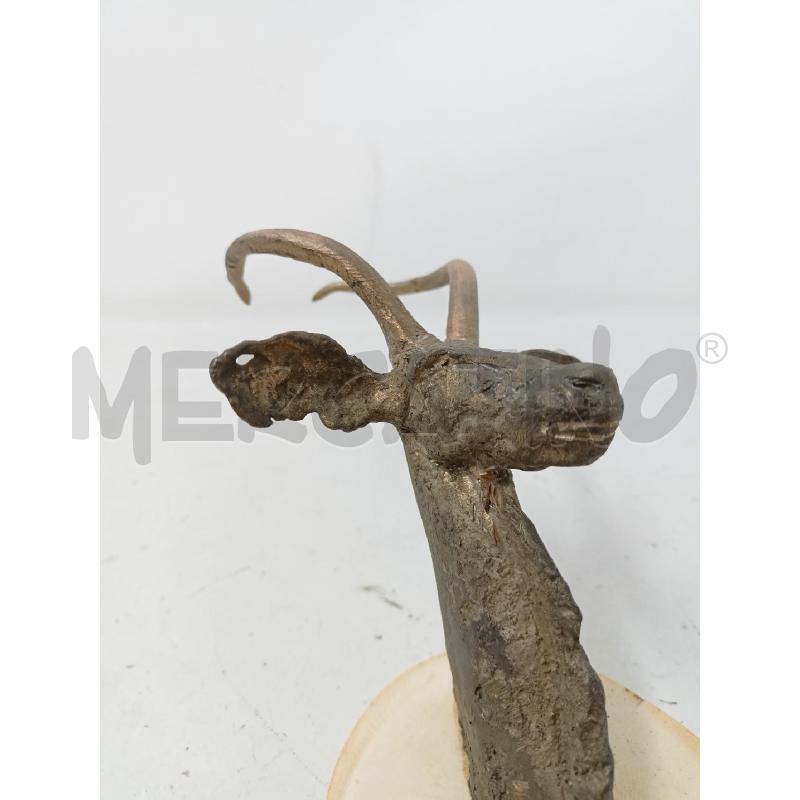 STATUETTA MURO TESTA ANTILOPE BRONZO BASE OSSO | Mercatino dell'Usato Roma re di roma 3