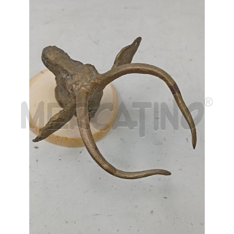 STATUETTA MURO TESTA ANTILOPE BRONZO BASE OSSO | Mercatino dell'Usato Roma re di roma 5