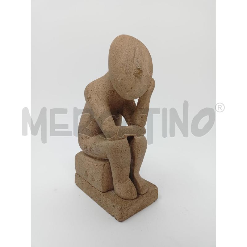 STATUETTA PIETRA PERSONAGGIO PREOCCUPATO | Mercatino dell'Usato Roma re di roma 1