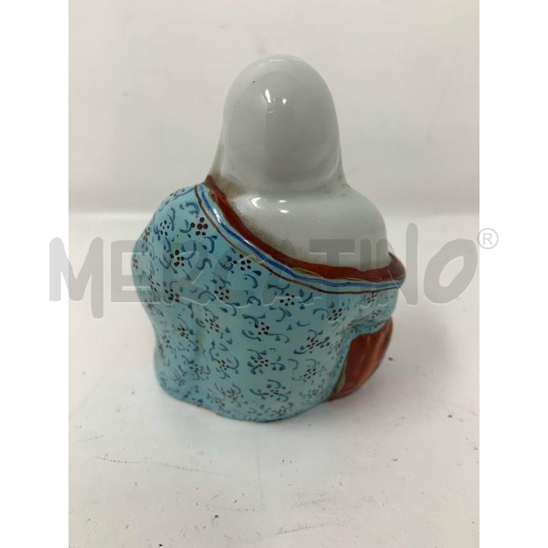STATUETTA PORCELLANA BUDDHA SEDUTO MANTELLO TURCHESE ROSA DEC FLOREALE | Mercatino dell'Usato Roma re di roma 4