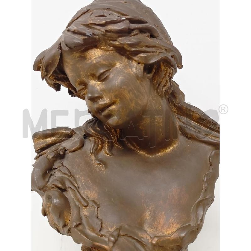 STATUETTA RESINA EFF BRONZO TESTA RAGAZZO BASE NERA | Mercatino dell'Usato Roma re di roma 2