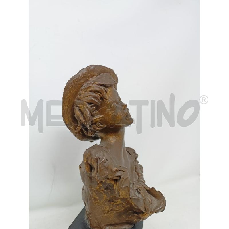 STATUETTA RESINA EFF BRONZO  BUSTO RAGAZZO BASE NERA  | Mercatino dell'Usato Roma re di roma 3