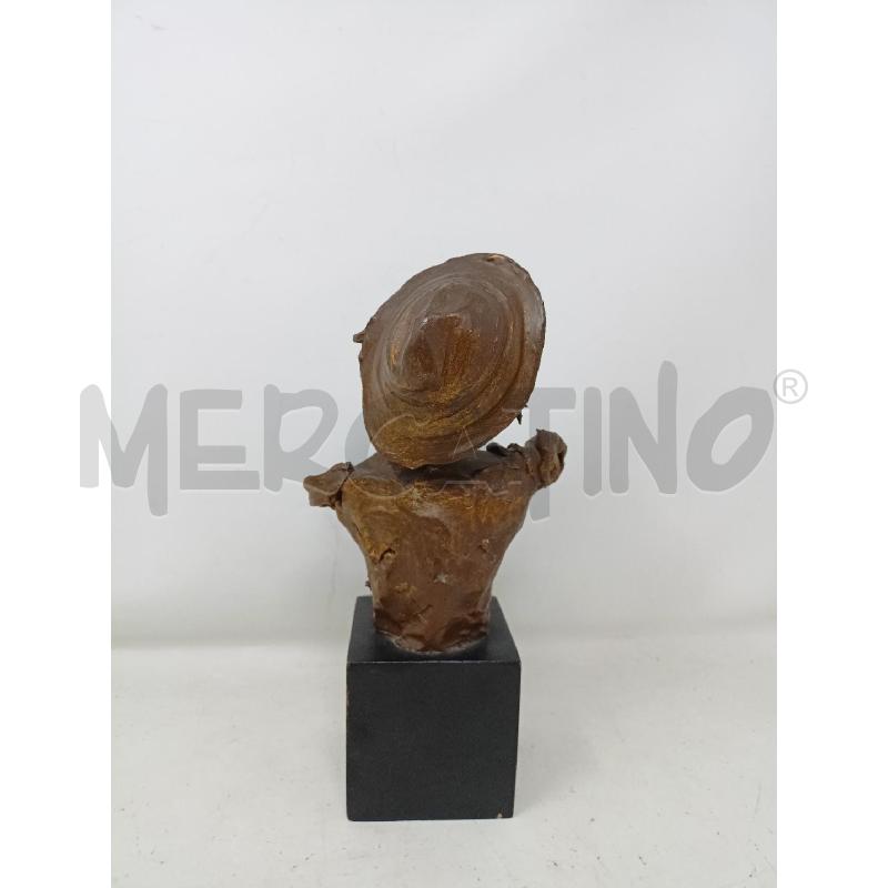 STATUETTA RESINA EFF BRONZO  BUSTO RAGAZZO BASE NERA  | Mercatino dell'Usato Roma re di roma 4