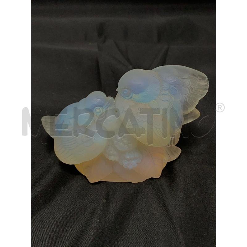 STATUETTA SABINO CRISTALLO OPALESCENTE 2 PASSEROTTI  | Mercatino dell'Usato Roma re di roma 1