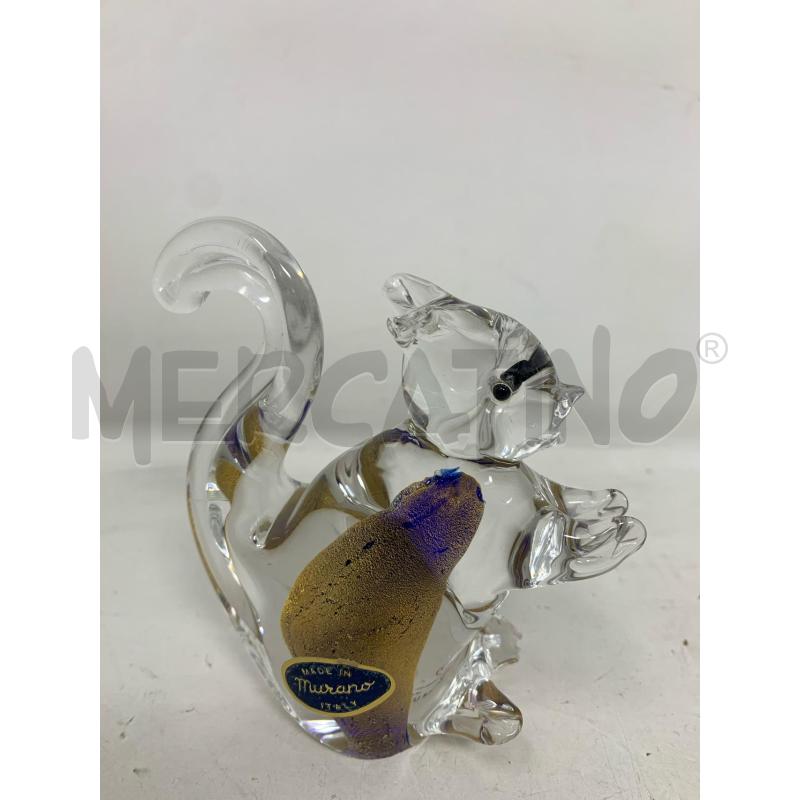 STATUETTA SCOIATTOLO VETRO MARQUITA MURANO INSERT ORO | Mercatino dell'Usato Roma re di roma 1
