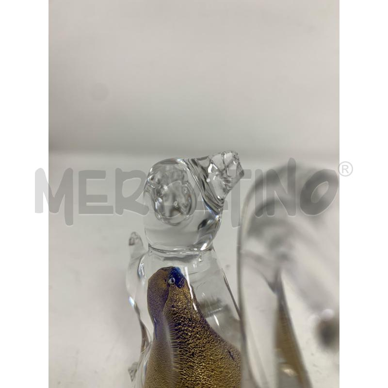 STATUETTA SCOIATTOLO VETRO MARQUITA MURANO INSERT ORO | Mercatino dell'Usato Roma re di roma 3