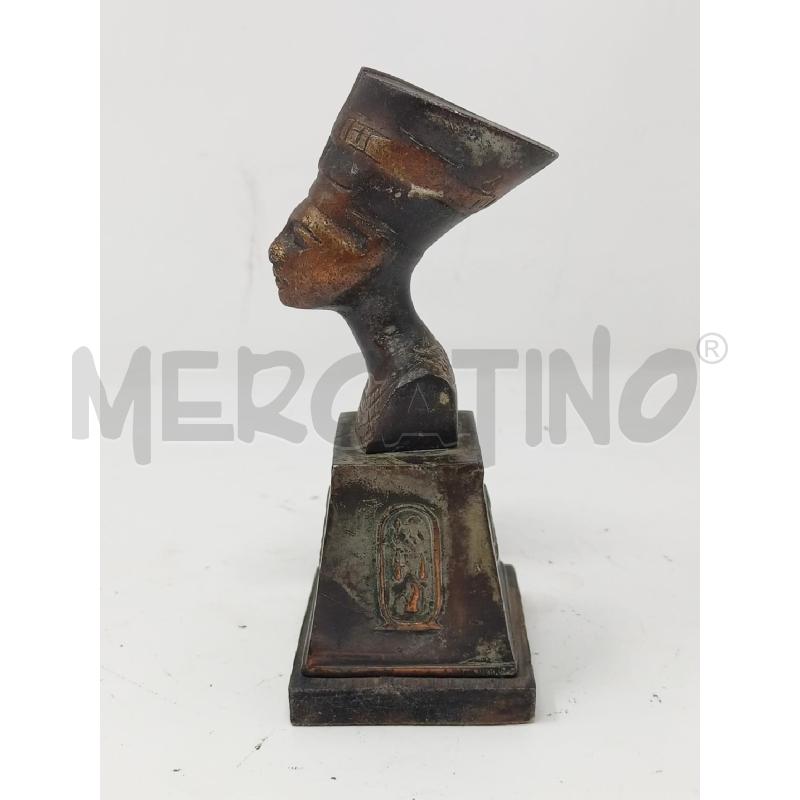 STATUETTA SCULTURA BUSTO BRONZO NEFERTITI REGINA EGITTO BLOCCO LEGNO  | Mercatino dell'Usato Roma re di roma 2