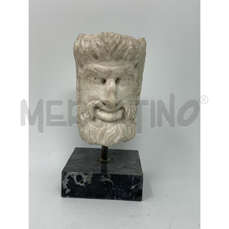 STATUETTA TESTA MARMO FAUNO BASE MARMO GRIGIO | Mercatino dell'Usato Roma re di roma 1