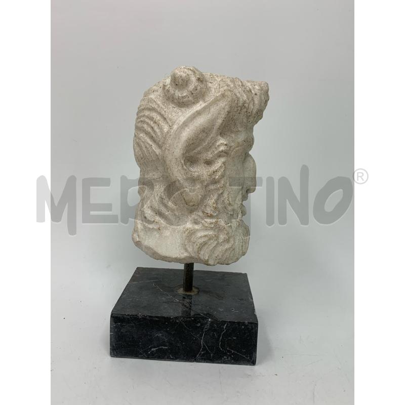 STATUETTA TESTA MARMO FAUNO BASE MARMO GRIGIO | Mercatino dell'Usato Roma re di roma 2