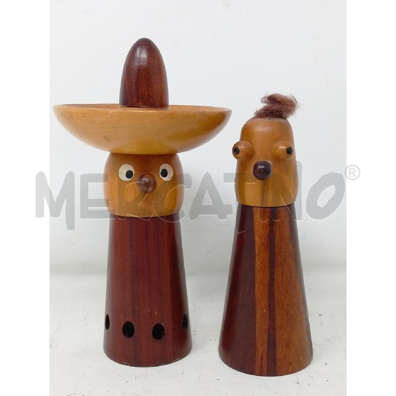 STATUETTE LEGNO OMINO CAPPELLO OMINO CAPELLI TRIANGOLARI  | Mercatino dell'Usato Roma re di roma 1