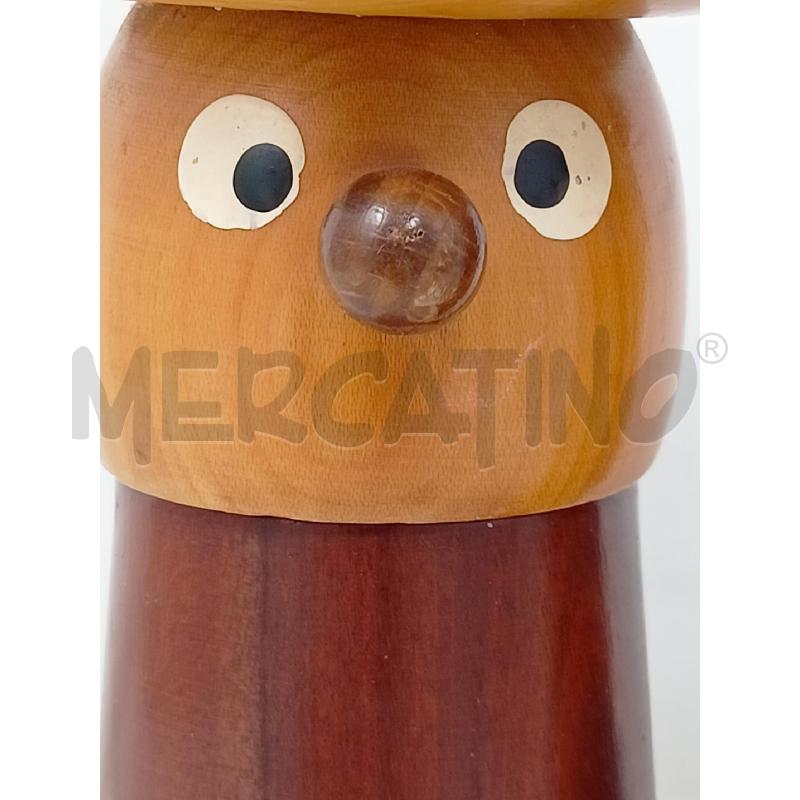 STATUETTE LEGNO OMINO CAPPELLO OMINO CAPELLI TRIANGOLARI  | Mercatino dell'Usato Roma re di roma 4