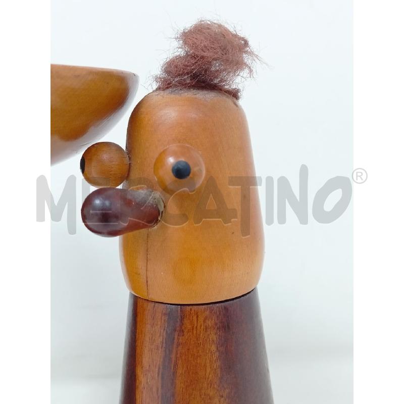 STATUETTE LEGNO OMINO CAPPELLO OMINO CAPELLI TRIANGOLARI  | Mercatino dell'Usato Roma re di roma 5