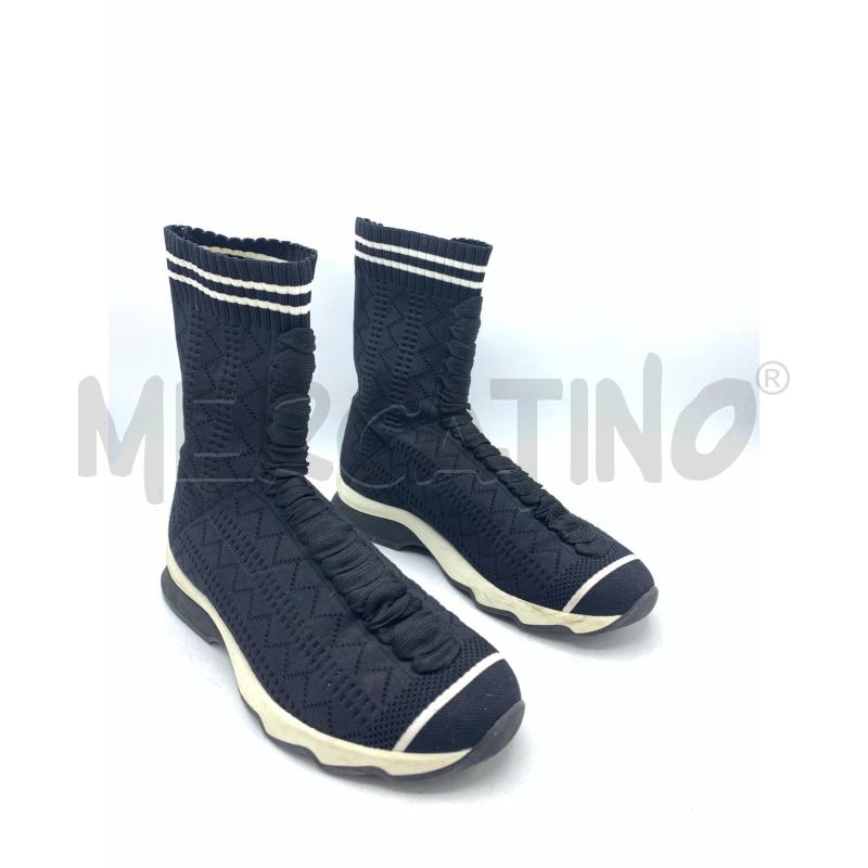 STIVALETTI DONNA FENDI BABBUCCIE  NERI RIGHE BIANC ELASTIC | Mercatino dell'Usato Roma re di roma 1