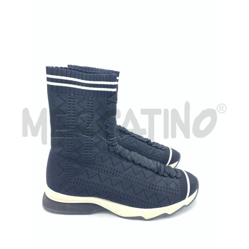 STIVALETTI DONNA FENDI BABBUCCIE  NERI RIGHE BIANC ELASTIC | Mercatino dell'Usato Roma re di roma 2