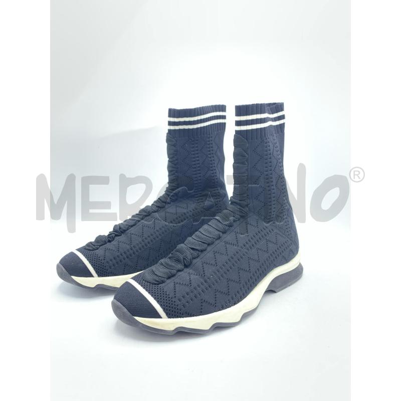 STIVALETTI DONNA FENDI BABBUCCIE  NERI RIGHE BIANC ELASTIC | Mercatino dell'Usato Roma re di roma 4