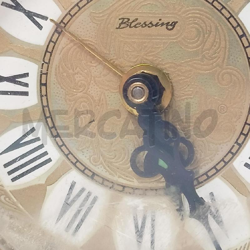 SVEGLIA ROTONDA BLESSING METALLO BRONZO DEC RICCIOLI 2 PIEDI ROTONDI NUMERI ROMANI | Mercatino dell'Usato Roma re di roma 5