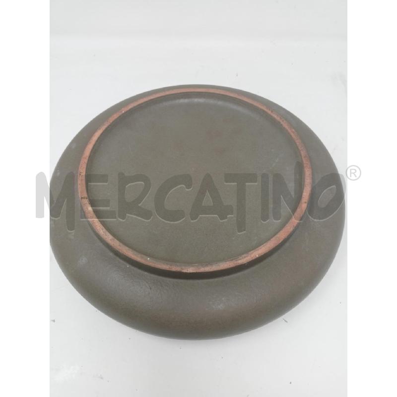 SVUOTA TASCHE CERAMICA TONDO FONDO MARRONE CERCHI GIALLI ARANCIONI | Mercatino dell'Usato Roma re di roma 3