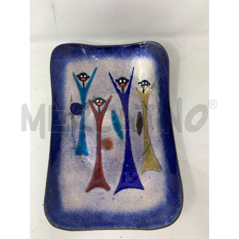 SVUOTA TASCHE METALL SMALTATO '60 FIGURE ETNICHE  | Mercatino dell'Usato Roma re di roma 1