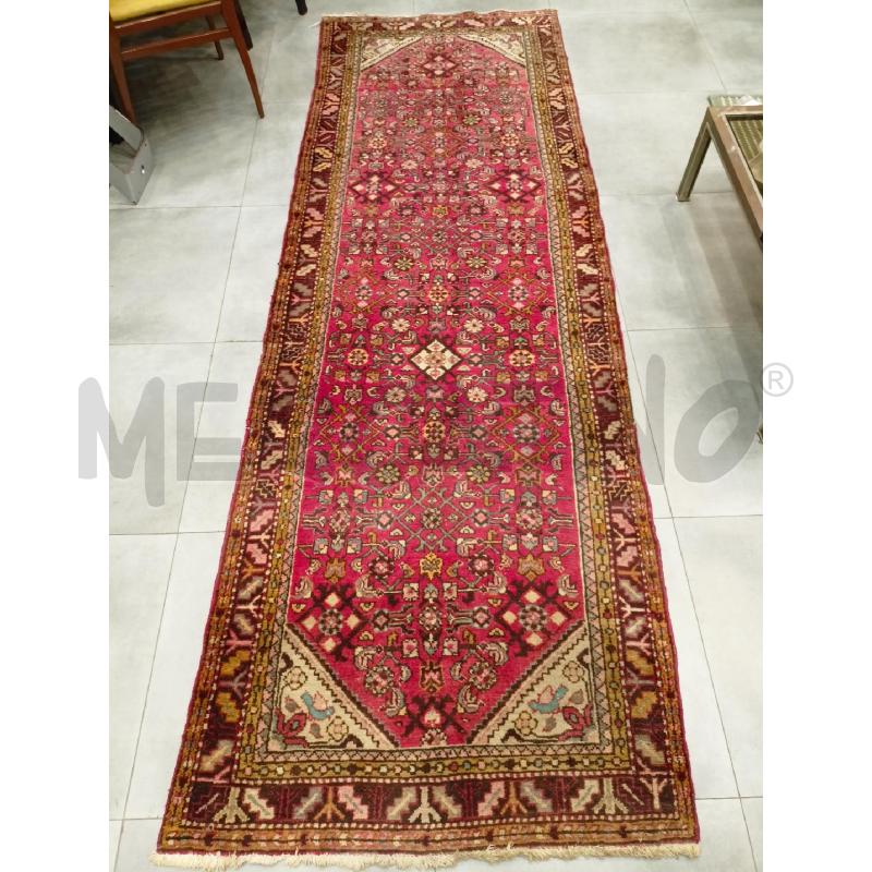 TAPPETO GUIDA 310X103 PERSIANO TONI ROSSI FIORI GEOMETRICI  | Mercatino dell'Usato Roma re di roma 1